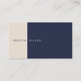 Classic Modern Midnight Blue & Beige Social Media Visitekaartje