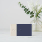 Classic Modern Midnight Blue & Beige Social Media Visitekaartje (Staand voorkant)