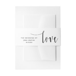 Classic Modern Minimal Calligraphy Script Wedding Uitnodigingen Wikkel