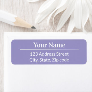 Classic Modern Minimal Light Purple Name Address Etiket