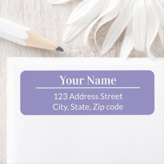 Classic Modern Minimal Light Purple Name Address Etiket (Insitu)
