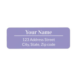 Classic Modern Minimal Light Purple Name Address Etiket