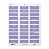 Classic Modern Minimal Light Purple Name Address Etiket (Full Sheet)