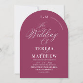 Classic Modern Minimal Pink Wedding  Kaart (Voorkant)