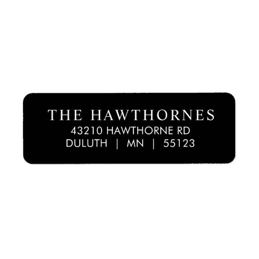 Classic Modern Minimal Return Address  Etiket (Voorkant)