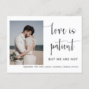 Classic Modern Minimal Script Photo Elopement Briefkaart