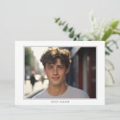 Classic Modern Photo Lijst Graduparty Kaart (Staand voorkant)