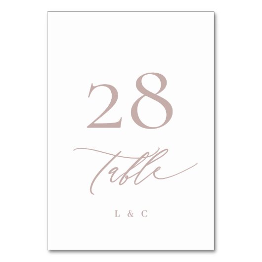 Classic Modern Pink Taupe Calligraphy Wedding Kaart (Voorkant)