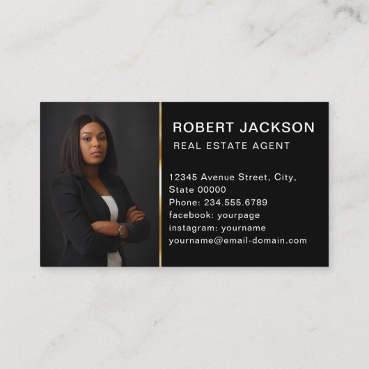 Classic Modern Realtor Visitekaartje (Achterkant)