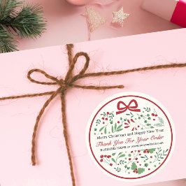 Classic Modern Rood Groen Bloemen Ronde Sticker