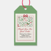 Classic Modern Rood Groen Kerst Cadeaulabel (Voorkant)