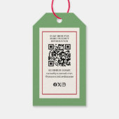 Classic Modern Rood Groen Kerst Cadeaulabel (Achterkant)