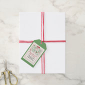 Classic Modern Rood Groen Kerst Cadeaulabel (Met Touw)