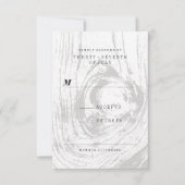 Classic Modern Rustic Wood Grain Winter Wedding RSVP Kaartje (Voorkant)