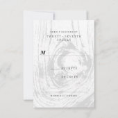 Classic Modern Rustic Wood Grain Winter Wedding RSVP Kaartje (Voorkant)