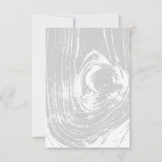 Classic Modern Rustic Wood Grain Winter Wedding RSVP Kaartje (Achterkant)