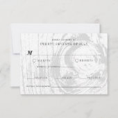 Classic Modern Rustic Wood Grain Winter Wedding RSVP Kaartje (Voorkant)