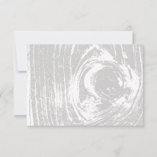 Classic Modern Rustic Wood Grain Winter Wedding RSVP Kaartje (Achterkant)