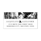 Classic Modern Rustic Wood Grain Winter Wedding Zelfinktende Stempel (Design)
