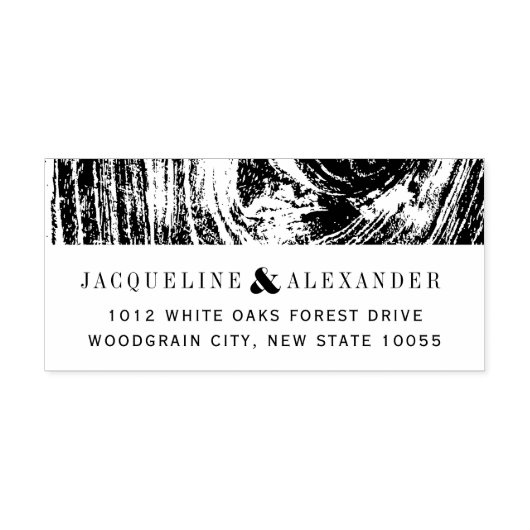 Classic Modern Rustic Wood Grain Winter Wedding Zelfinktende Stempel (Design)