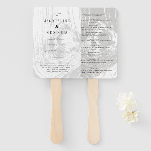 Classic Modern Rustic Wood Winter Stylish Wedding Handwaaier (Voorkant en achterkant)