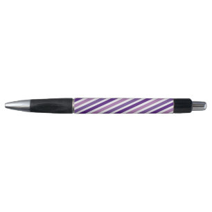 Classic Modern Schattige Chic Paarse & Witte Strep Pen