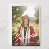 Classic Modern Script 2 Foto Afstuderen Aankondiging (Voorkant)
