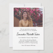 Classic Modern Script 2 Foto Afstuderen Aankondiging (Achterkant)