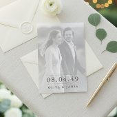 Classic Modern Script Photo Wedding Invitation Kaart