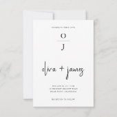 Classic Modern Script Photo Wedding Invitation Kaart (Achterkant)