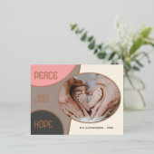 Classic Modern Seasons Greetings Roos Gold Folie Feestdagen Briefkaart (Staand Voorkant)