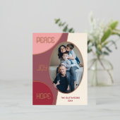 Classic Modern Seasons Greetings Roos Gold Folie Feestdagen Briefkaart (Staand Voorkant)