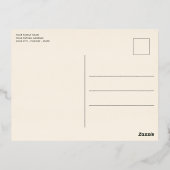 Classic Modern Seasons Greetings Roos Gold Folie Feestdagen Briefkaart (Achterkant)