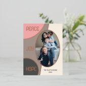 Classic Modern Seasons Greetings Roos Gold Folie Feestdagen Briefkaart (Staand Voorkant)