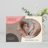 Classic Modern Seasons Greetings Roos Gold Folie Feestdagenkaart (Staand Voorkant)