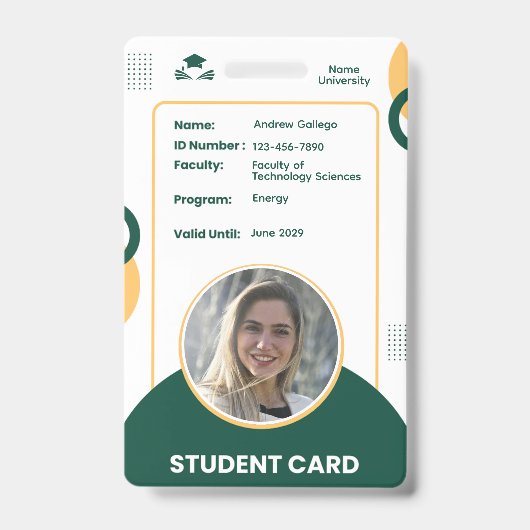 Classic Modern Simple Student ID Naam Kaart Badge (Voorzijde)