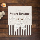 Classic Modern Stripe Schattige Twin Bunny Kinder  Fleece Deken
