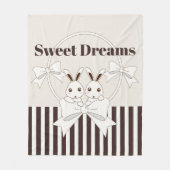 Classic Modern Stripe Schattige Twin Bunny Kinder  Fleece Deken (Voorkant)