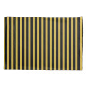 Classic Modern Striped Black and Metallic Gold Kussensloop (Achterkant-Links)