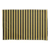 Classic Modern Striped Black and Metallic Gold Kussensloop (Voorkant-Links)