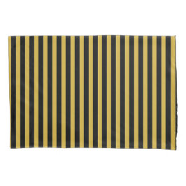 Classic Modern Striped Black and Metallic Gold Kussensloop