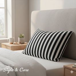 Classic Modern Striped Black and White Kussensloop