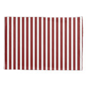 Classic Modern Striped Deep Red and White Kussensloop (Achterkant-Links)