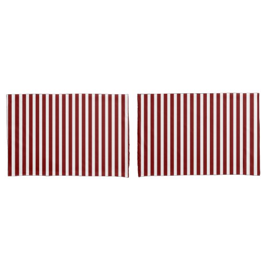 Classic Modern Striped Deep Red and White Kussensloop (Voorkant-Set)