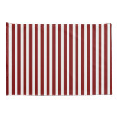 Classic Modern Striped Deep Red and White Kussensloop (Achterkant-Rechts)