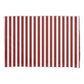 Classic Modern Striped Deep Red and White Kussensloop (Voorkant-Links)