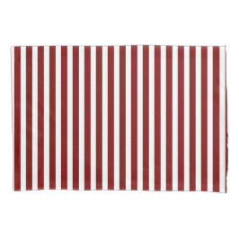 Classic Modern Striped Deep Red and White Kussensloop