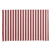 Classic Modern Striped Deep Red and White Kussensloop (Voorkant-Rechts)
