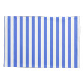 Classic Modern Striped Royal Blue and White Kussensloop (Achterkant-Links)