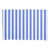 Classic Modern Striped Royal Blue and White Kussensloop (Voorkant-Links)